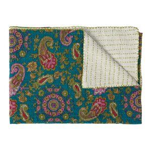 Taj Hotel Home Decor Kantha Cotton Throw | 1-Piece | Multicolor | 50"x70"